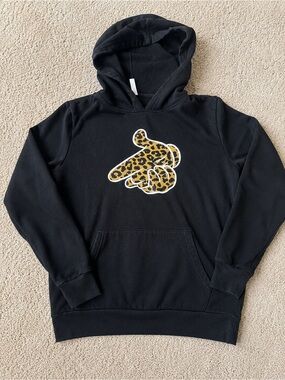 Crooks & Castles Hoodie Medium Black Leopard Graphic Y2K Streetwear Sweatshirt
